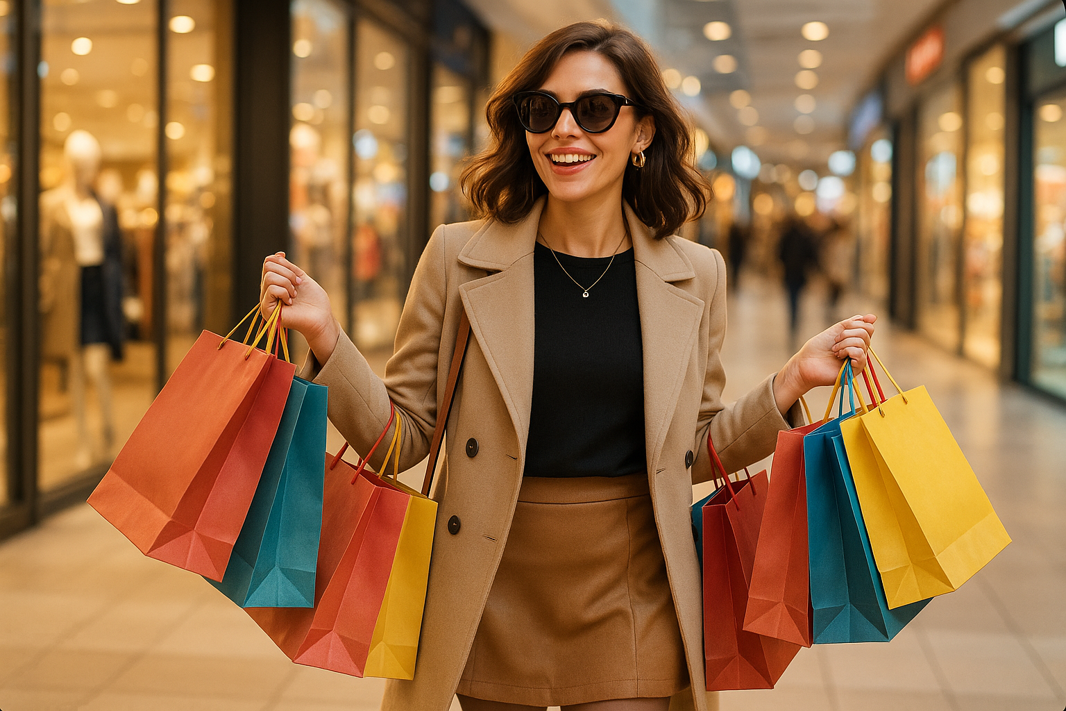 awomen with shopping bags doing shopping