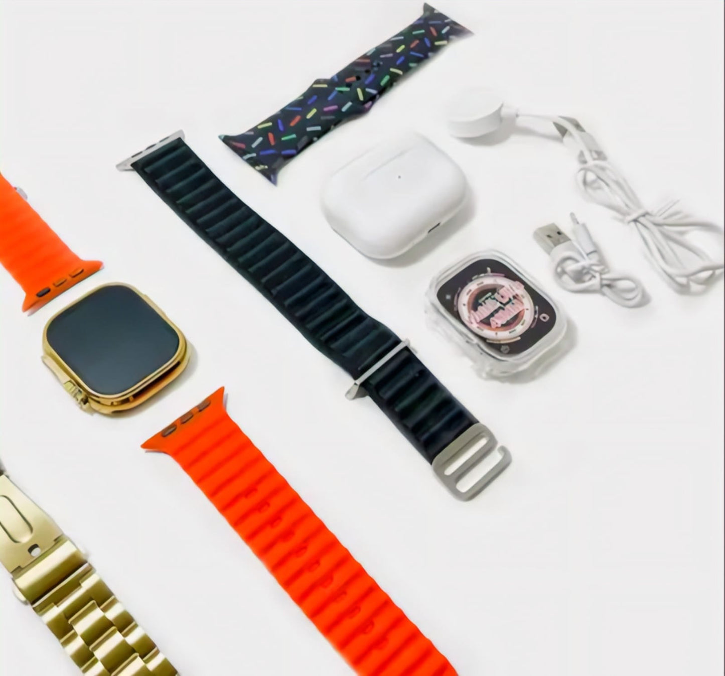 i20 Ultra Smart Watch – 7-in-1 Bundle with Earbuds, Fitness Tracker & Straps